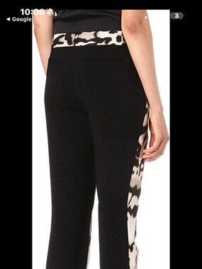 DVF Diane von Furstenberg Leopard Silk Pants Black Size 12